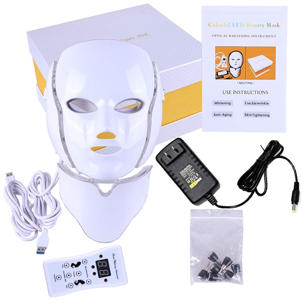 Luma LED Skin Therapy Mask - Home Skin Rejuvenation & Anti-Aging Light Therapy - 7 Color LED - Facial Skin Care - Skin Tightening - Wrinkles & Fine Lines - Boost Collagen - Inflammation Fighter - Face